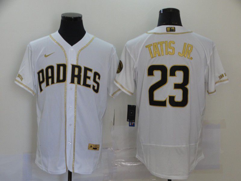 Men San Diego Padres 23 Tatis jr White Nike Elite MLB Jerseys